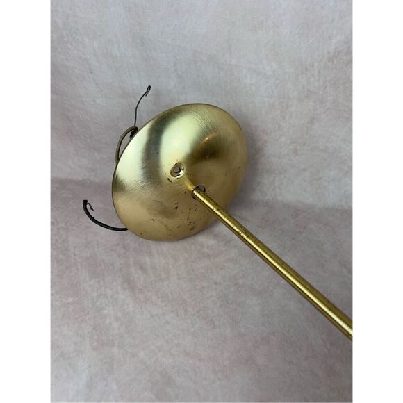 Vintage MCM 1970s Glass Globe Pendant Light Brass - Picture 5 of 13